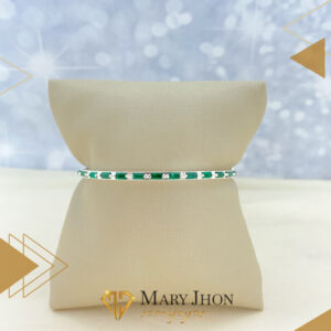Bracelete Esmeralda Plata