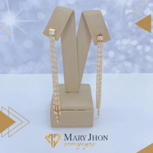 Aro Zirconia Lujo Cristal Dorado