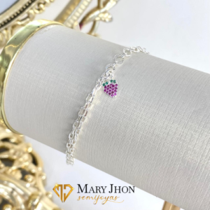 Pulsera Frutilla Infantil Plata