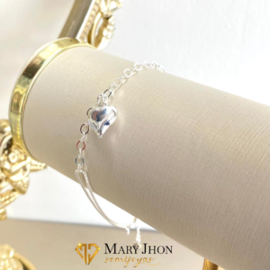 Pulsera Corazón Liso Plata