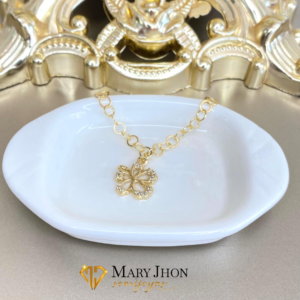 Pulsera Flor en Zirconias Dorada