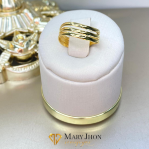 Anillo Triple Liso Dorado