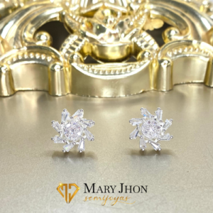 Aro Flor Microzirconias Plata