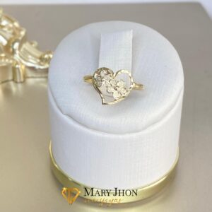 Anillo Corazón Flores
