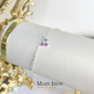 Pulsera Cereza Infantil Plata