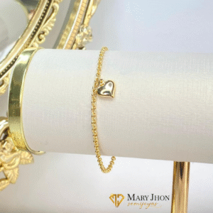 Pulsera Corazón Liso Dorada
