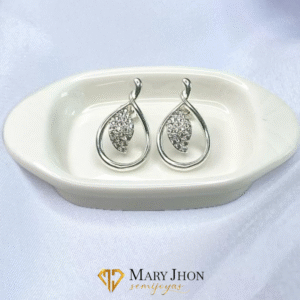 Aro Hojas Zirconias Plata