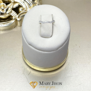 Anillo Ola Tachonada Plata