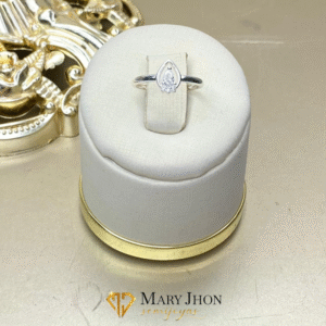 Anillo Gota Cristal Plata