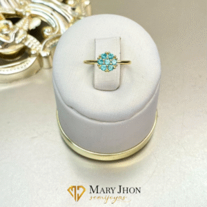 Anillo Flor Aqua