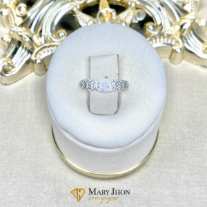 Anillo Gota Cristales Plata