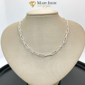 Choker Elos Cuadrados Plata 40 CM