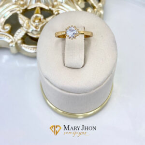 Anillo Solitario Brillante Dorado
