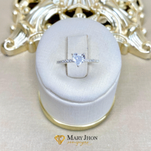 Anillo Corazón Cristal Plata