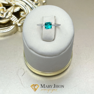 Anillo Cuadrado Aqua Plata