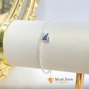 Pulsera Corazón Liso Plata