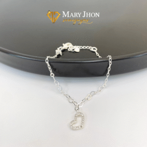 Pulsera Corazon Cristales Plata