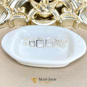 Trio Cuadrado Liso Plata