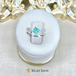 Anillo Doble Ajustable Aqua OroBlanco