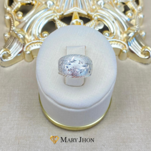 Anillo Chapita Hojas OroBlanco
