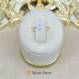 Anillo Flor Cristal Plata