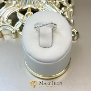 Anillo En Cristales Plata