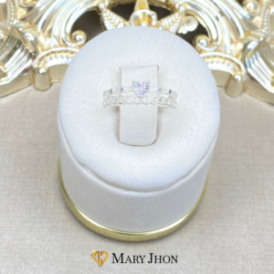 Anillo Doble Corazones OroBlanco