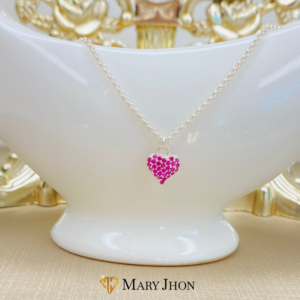 Pulsera Corazón Rubí OroBlanco