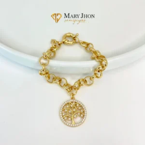 Pulsera Portuguesa Arbol De La Vida Dorada